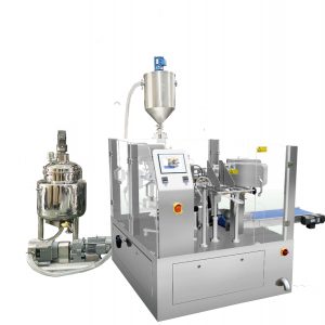 Outomatiese voorafgemaakte sakvulseëlverpakking met suiervuller vir vloeistof en pasta